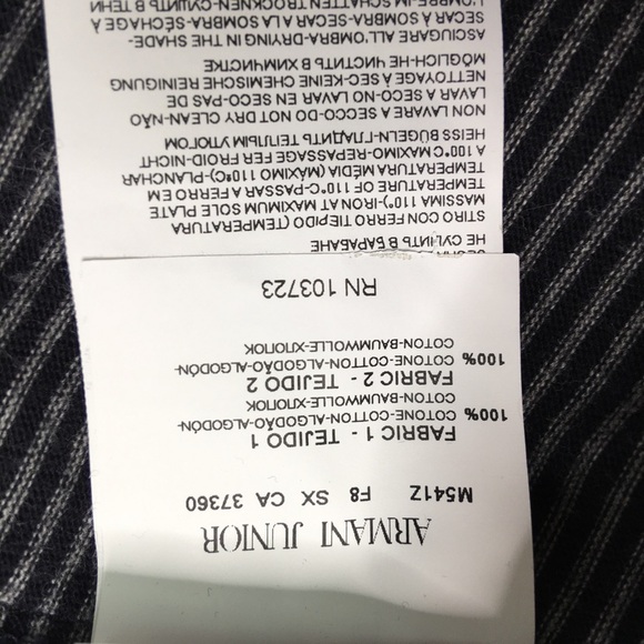 Armani Junior Toddler Boy Long Sleeve Striped Polo Shirt Size 2 Years - Picture 7 of 11